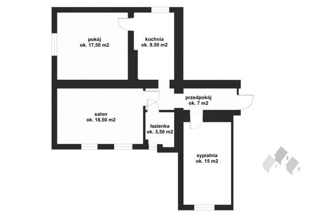 3 pok. mieszkanie przy Akademii Policji, parter
