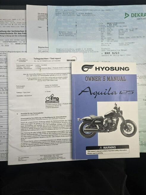 Hyosung GV MIRAGE AQUILA 125 R 2020 RatyTransport NajwiększyWybór Shadow Virago