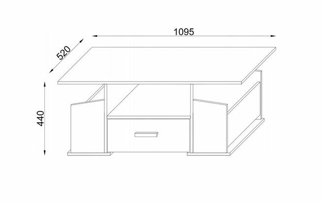 Stolik Kawowy Ława Junata Dąb Sonoma Antracyt 110cm