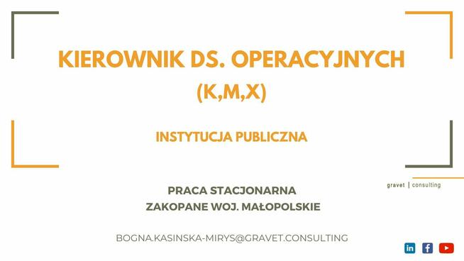 KIEROWNIK DS. OPERACYJNYCH (K,M,X)