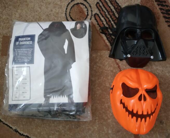 Przebranie Mrocznego nowe XXL + dwie maski lord vader, dynio