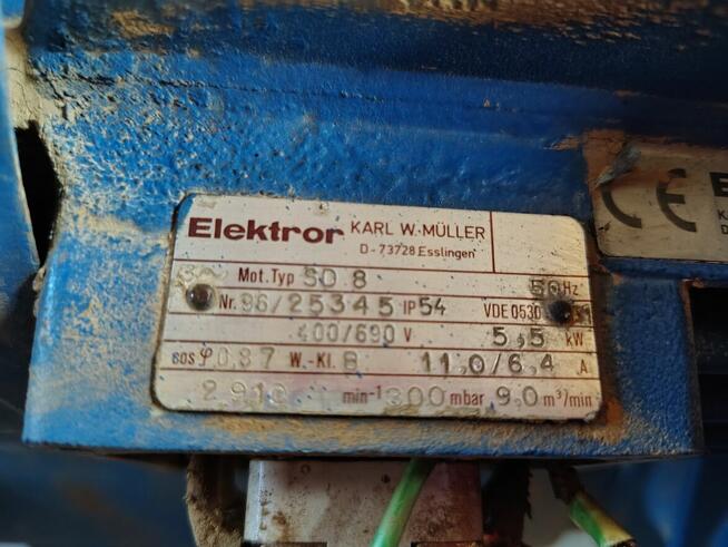 Wentylator bocznokanałowy, pompa próżniowa 5,5 kW Niemiecka