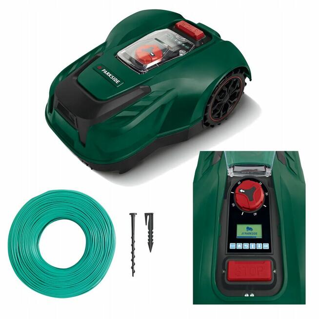 Nowa kosiarka robot Parkside PMRDA 20-Li B2 + garaż PUMRG A1