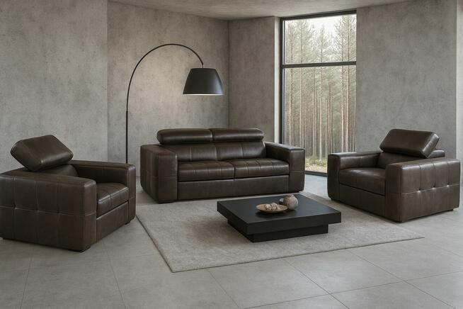 Nowoczesny komplet Malibu 311, 100% skóra naturalna!