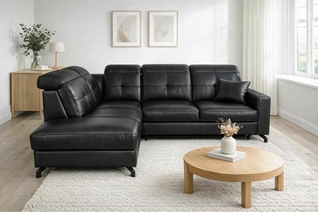 Nowoczesny narożnik Sułtan - funkcja spania + pojemnik