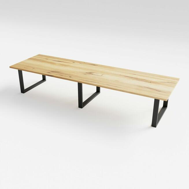 Stół konferencyjny ze stali i drewna 360x120x76cm