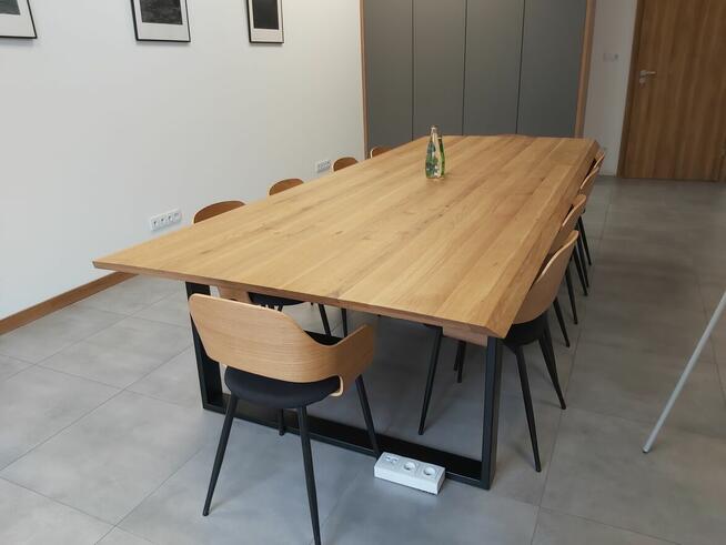 Stół konferencyjny ze stali i drewna 360x120x76cm