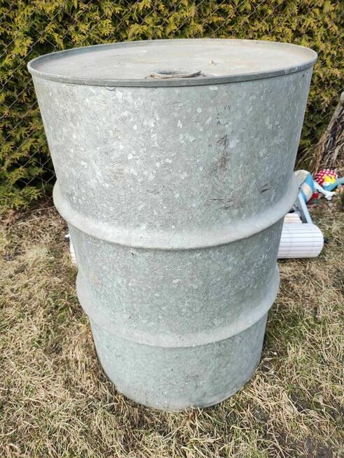 Beczka ocynkowana stalowa zbiornik na deszczówkę odpady