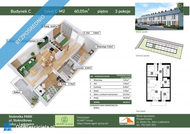 Nowe 3-pokojowe z miejscem postojowym CENTRUM