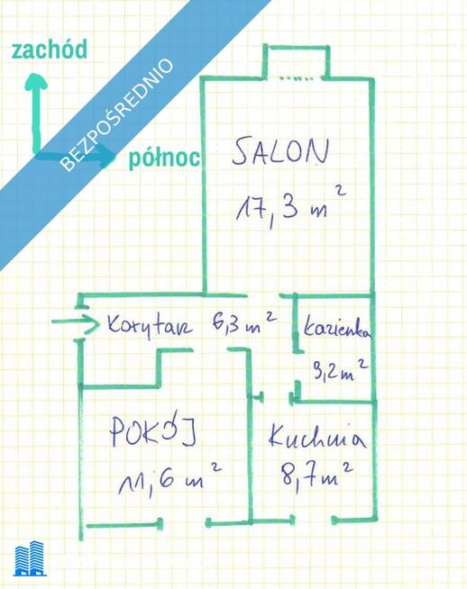 Mieszkanie w centrum, możliwe 3 pokoje, 47m2, Śródmieście, ul.Chopina, do remontu