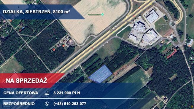 8100m2 Atrakcyjna działka inwestycyjna przy S8, Siestrzeń