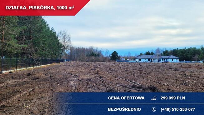 Sprzedam 1000 m2 Piskórka gm. Prażmów BUDOWLANA