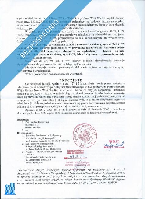 Sprzedam działki Nowe Smolno