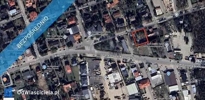 Działka usługowa 1100 m2 Warszawa-Wesoła intensywność 0,8