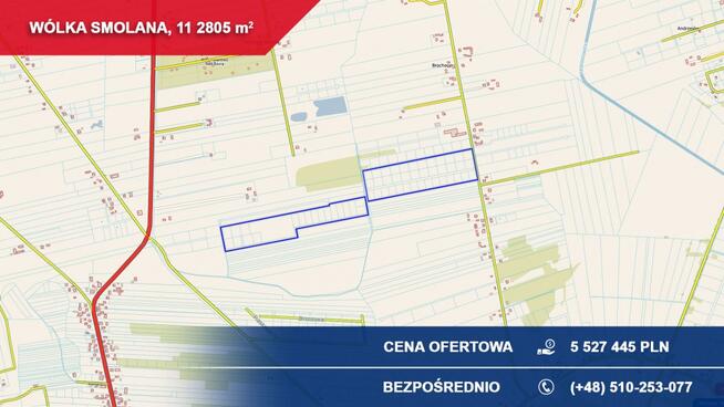 Działki inwestycyjne 11,28 ha pod osiedle – Gmina Brochów, okolice Sochaczewa | MPZP