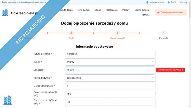 SPRZEDAM 1/2 udziału ( 50% ) Prawa Własności w nieruchomości Pilzno ul. 3 Maja 20