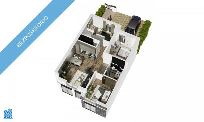 4-pokojowe mieszkanie z ogrodem w nowym szeregowcu