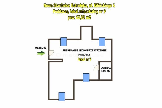 Nowa Starówka - Mieszkanie jednoprzestrzenne 65m2