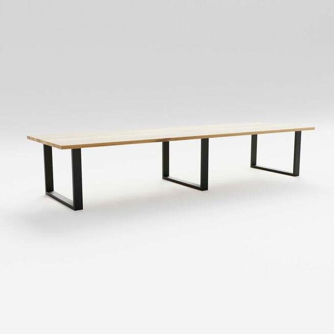 Stół konferencyjny ze stali i drewna 360x120x76cm