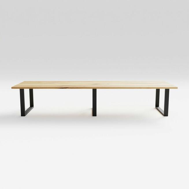 Stół konferencyjny ze stali i drewna 360x120x76cm