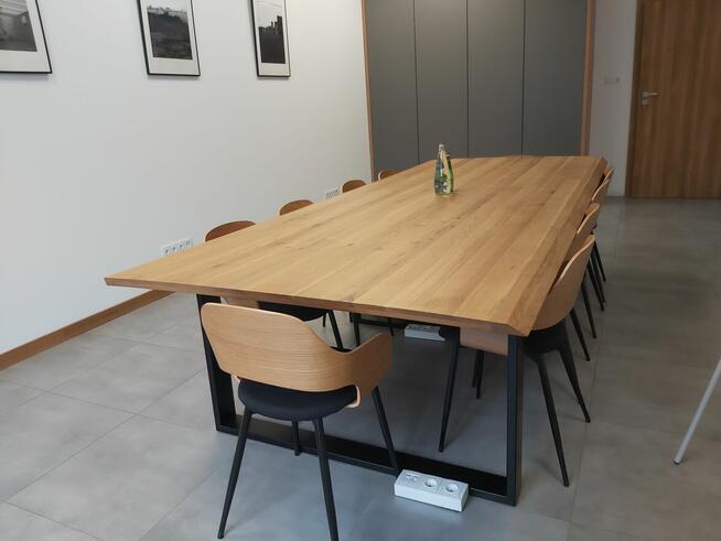 Stół konferencyjny ze stali i drewna 360x120x76cm
