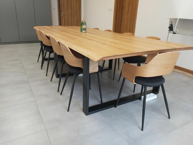 Stół konferencyjny ze stali i drewna 360x120x76cm