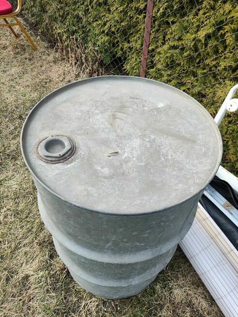 Beczka ocynkowana stalowa zbiornik na deszczówkę odpady