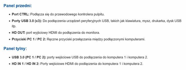 Przełącznik Switch 4K HDMI USB 3.0