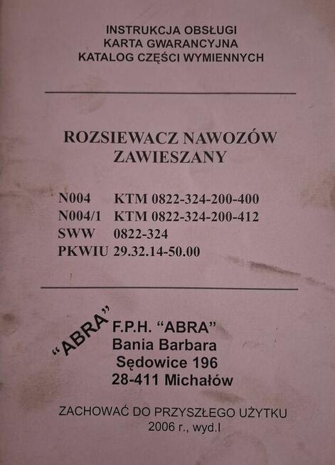Rozsiewacz nawozów zawieszany