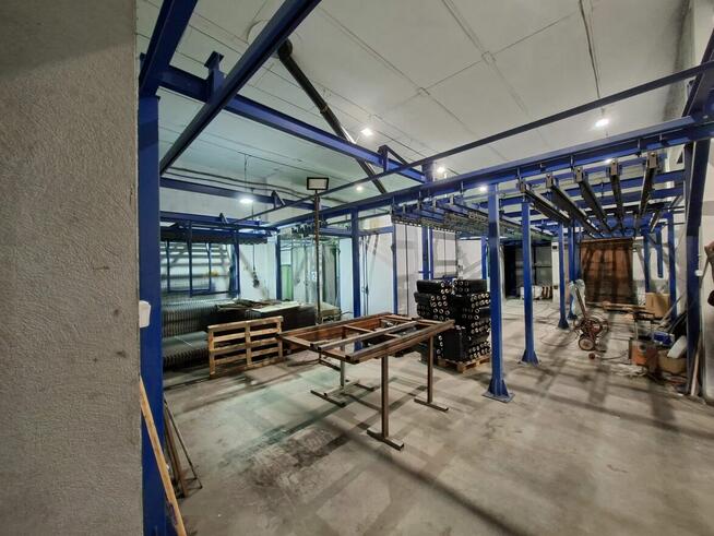 Kompletna linia lakierni proszkowej, kabina + piec + transpo