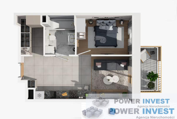 2 pokoje | z widokiem | balkon