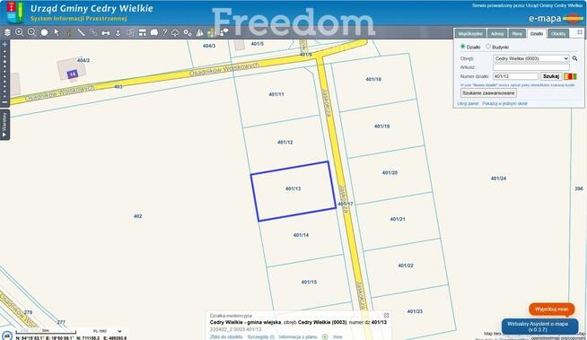 Działka budowlana 959m2 – ok. 25 minut do Gdańska