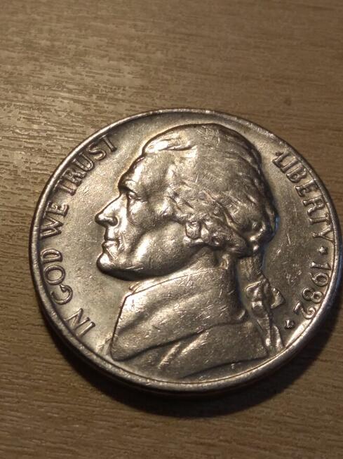 Moneta 5 centów USA 1982 Thomas Jefferson