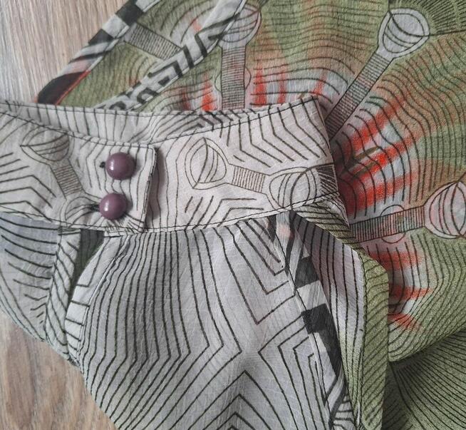 Transparentna bluzka etno top z dekoltem halter 38 elegancka