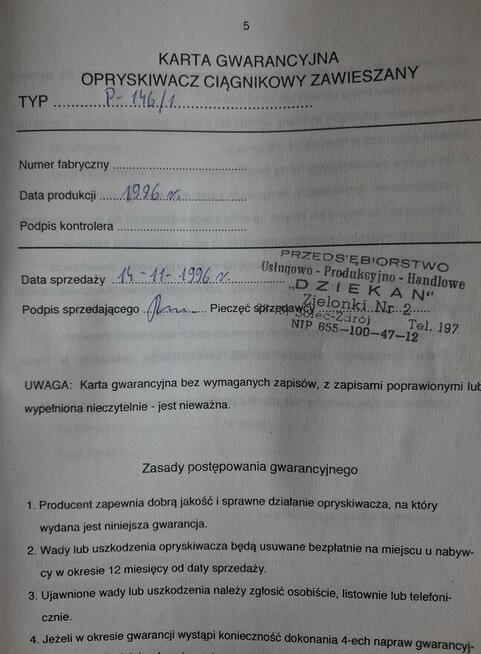 Opryskiwacz ciągnikowy zawieszany polowy