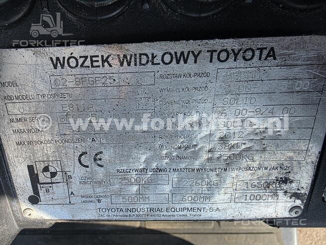 Wózek Widłowy TOYOTA 8FGF25, V 3700 mm, TOYOTA 8FG25 Linde