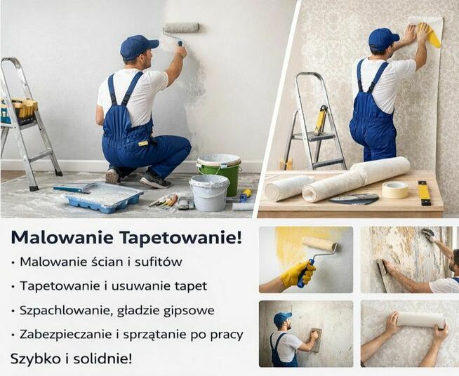 Oferuję usługi malowania oraz tapetowania
