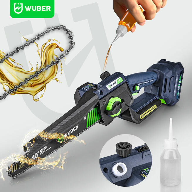 Piła łańcuchowa mini akumulatorowa 2.0 Ah / 20V z pompką