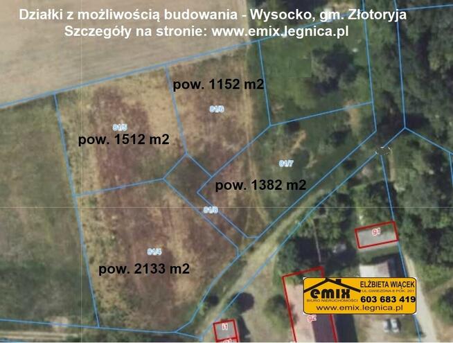 4 działki budowlane z wydanymi warunkami zabudowy