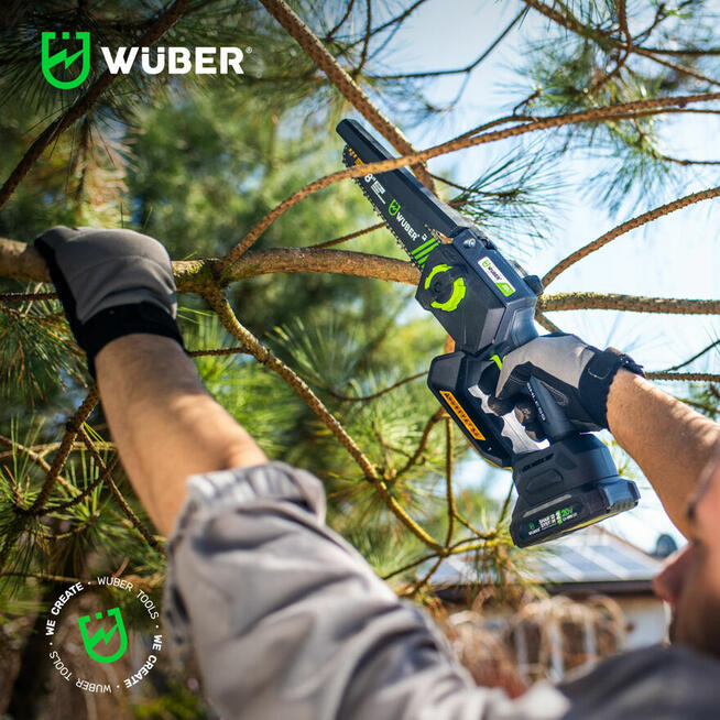 Piła łańcuchowa mini akumulatorowa 2.0 Ah / 20V z pompką