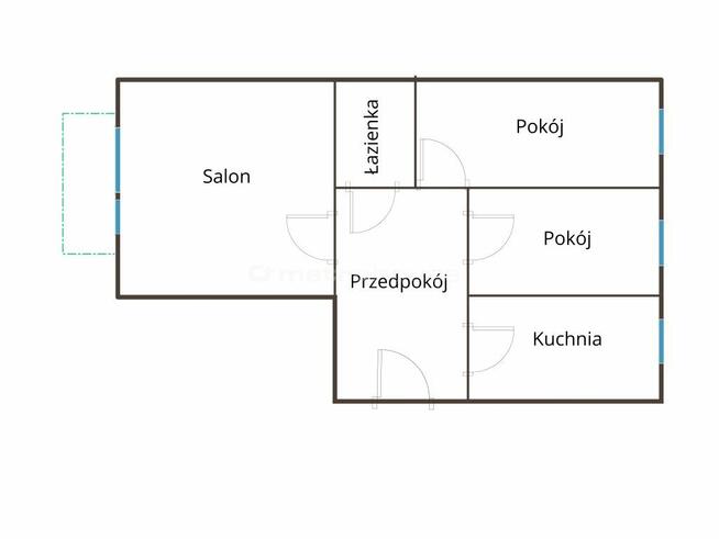 REZERWACJA 3 pokoje, balkon, pełne wyposażenie