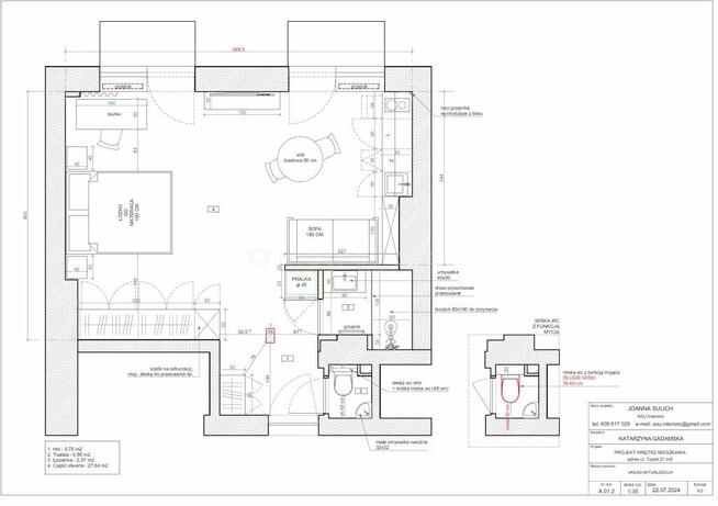Butikowe studio 36 m² Powiśle parking metro