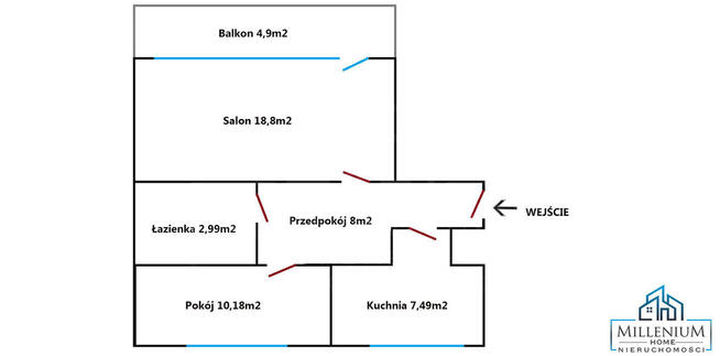 Tarnobrzeg 47 m² |balkon |klimatyzacja |2 piętro|