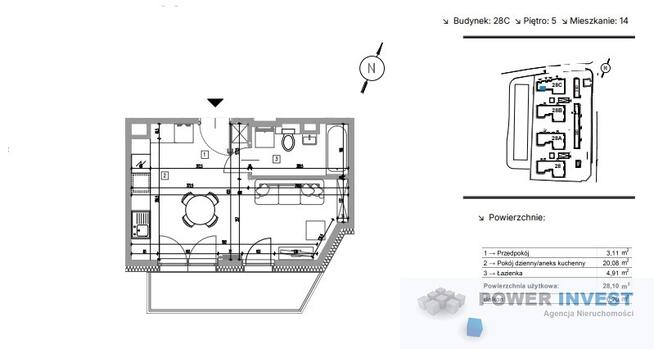 Nowoczesna kawalerka 28,10 m² | Balkon | Bez PCC