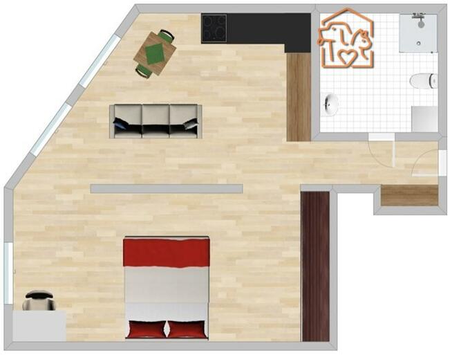 Łowiecka 21, przyjazne zwierzętom 2 pokoje