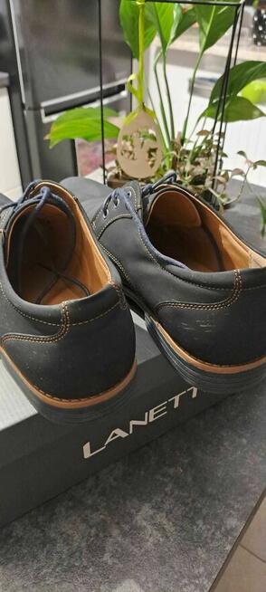 Półbuty granatowe rozm. 44 Lanetti super stan