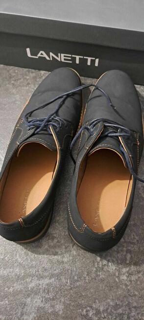 Półbuty granatowe rozm. 44 Lanetti super stan