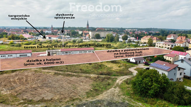 Działka przemysłowo-usługowa z halami w Drezdenku