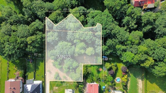 Działka budowlana pod dom przy lesie / 21 arów / Wadowice