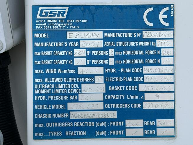 Nissan Cabstar Zwyżka Podnośnik Koszowy GSR E200 PX Wysokość Podnoszenia 20m P7